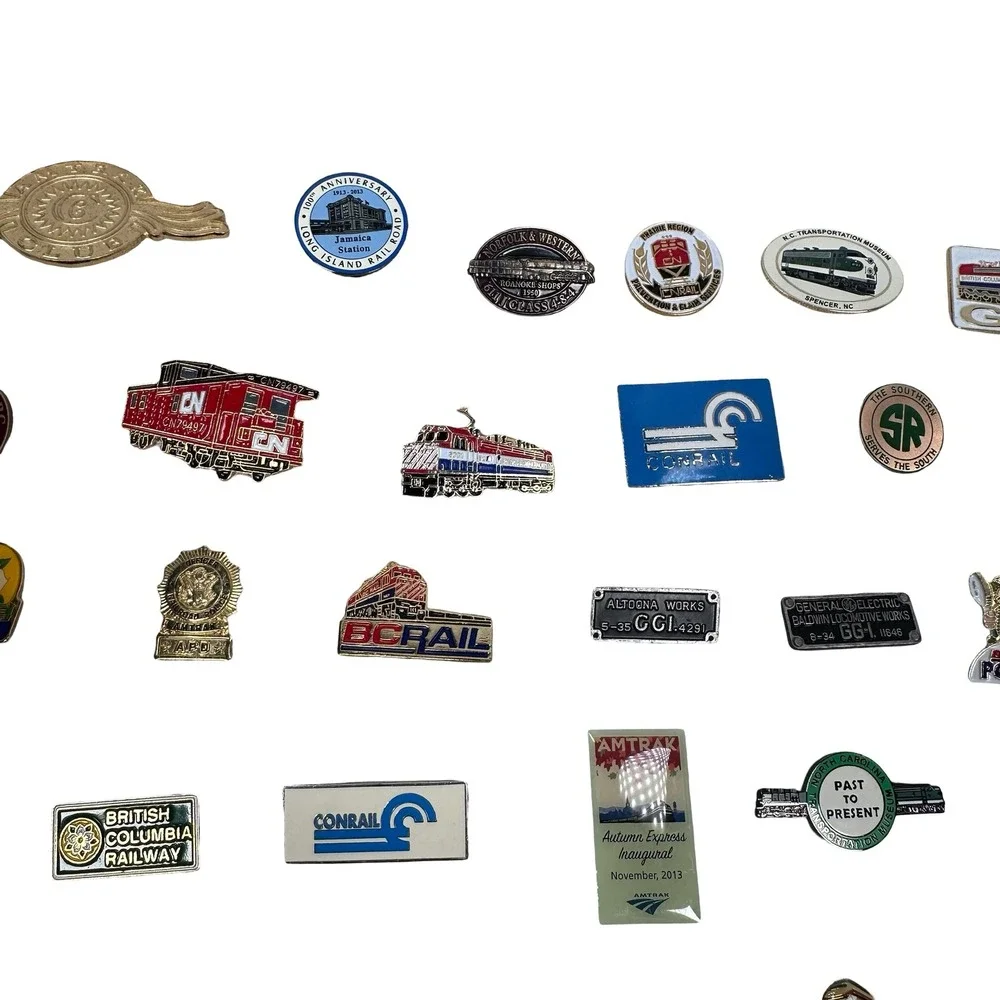 Assorted Vintage Train Railroad‎ Enamel Metal Lapel Pin Huge Lot Amtrak Employee